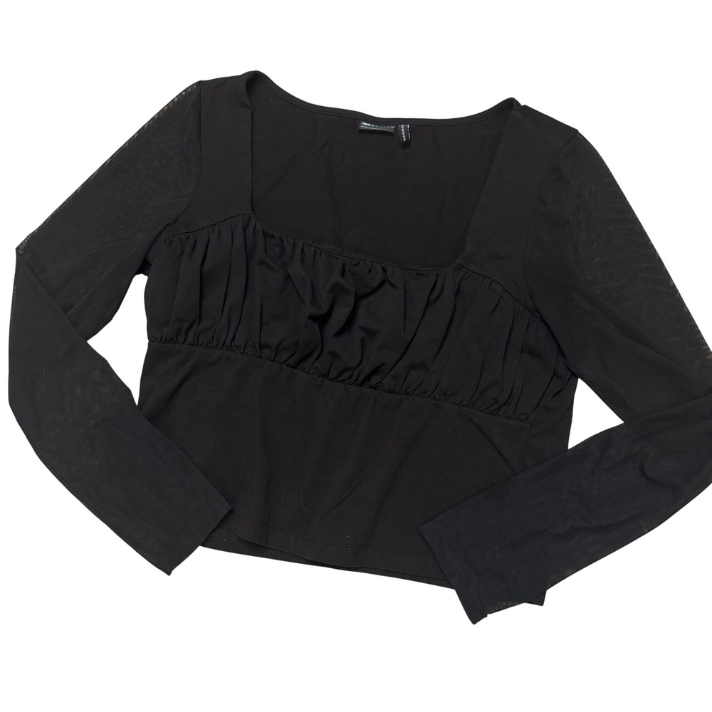 ASOS Black Long Sleeve Crop Top‎